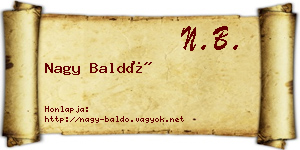 Nagy Baldó névjegykártya